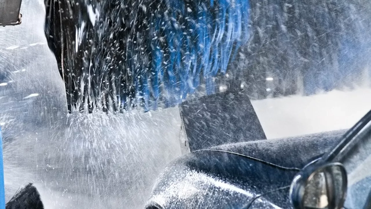 Car going through a car wash