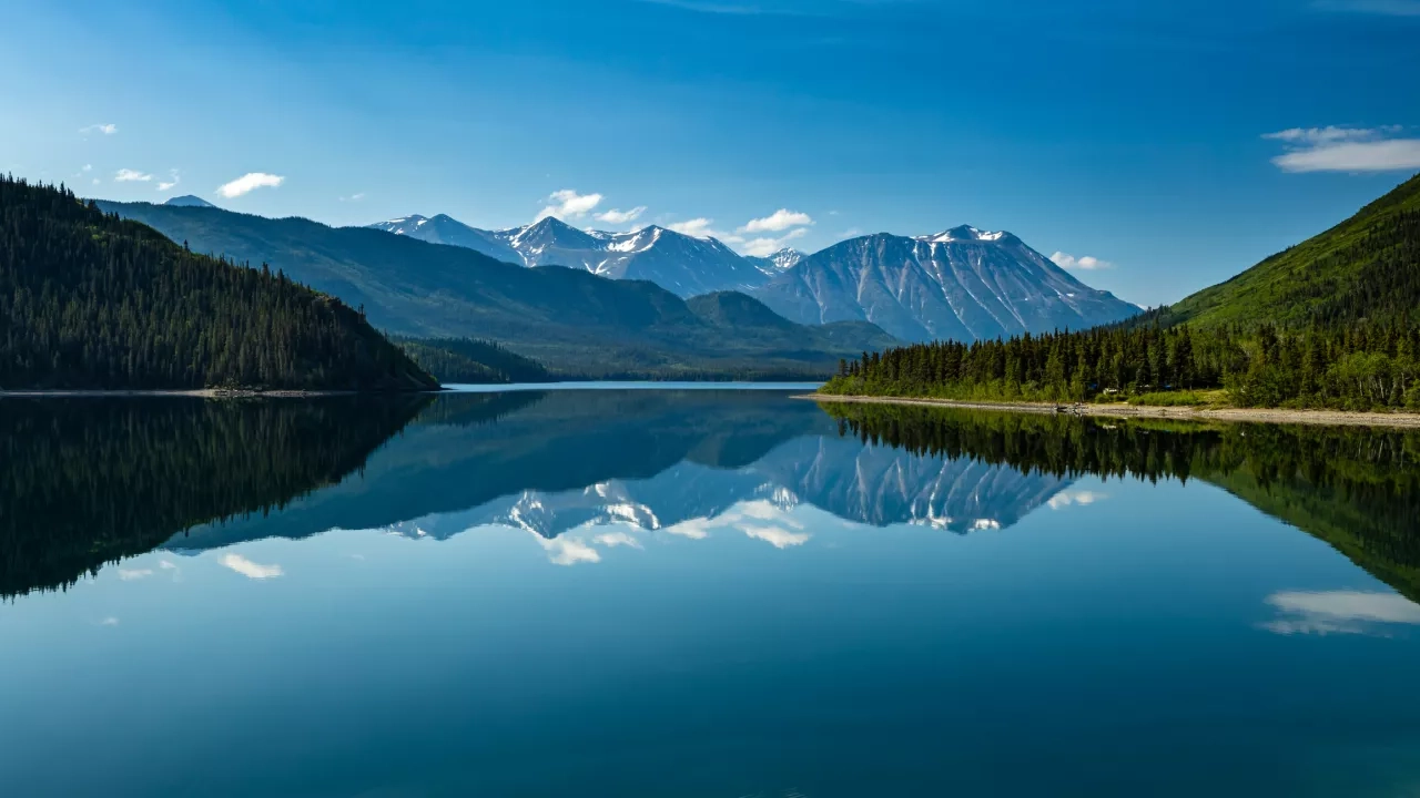 Landscape between Carcross and Skagway in Alaska and Canada