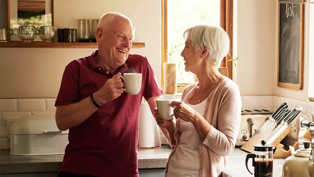 senior couple spending quality time together at home