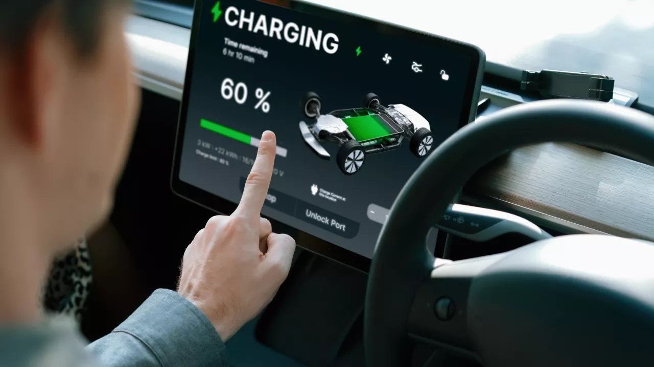 Ev charging screen in vehicle