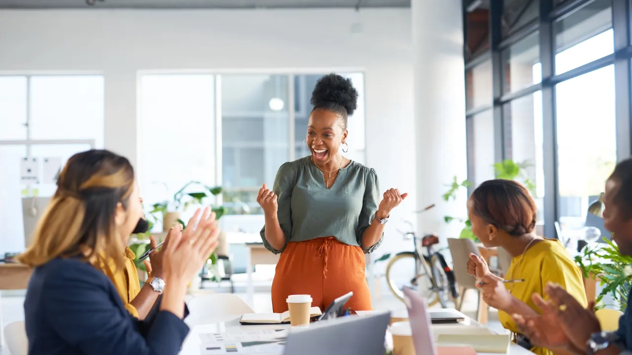 employees talking in the office