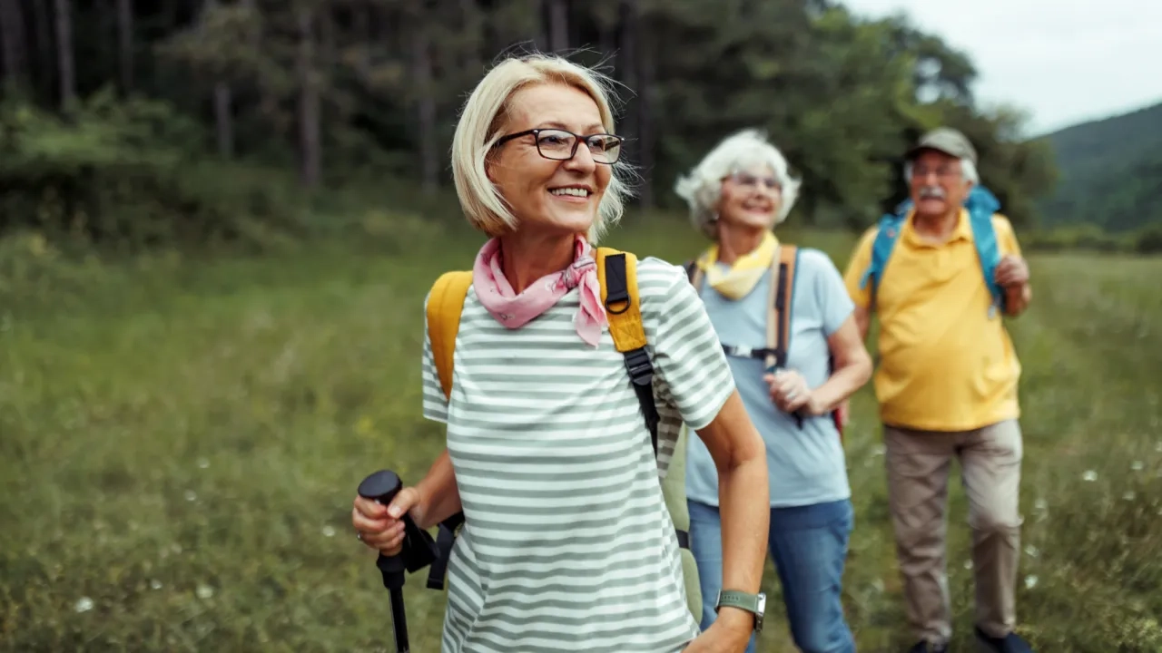 Mature woman enjoying her day in forest 