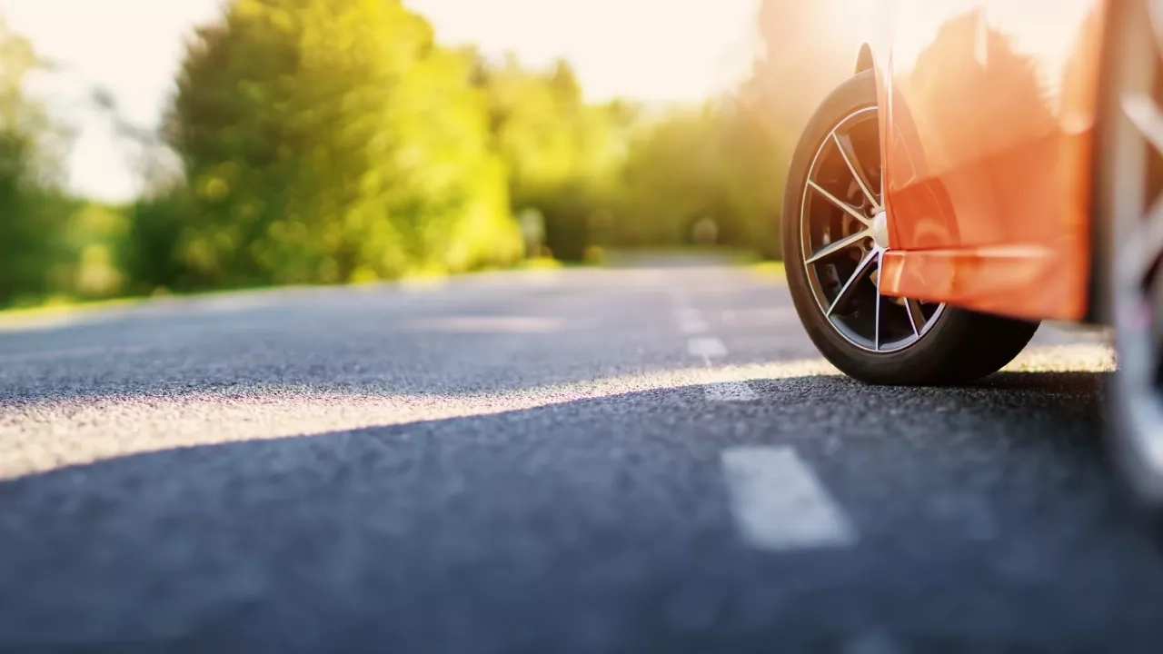 Car on road summer