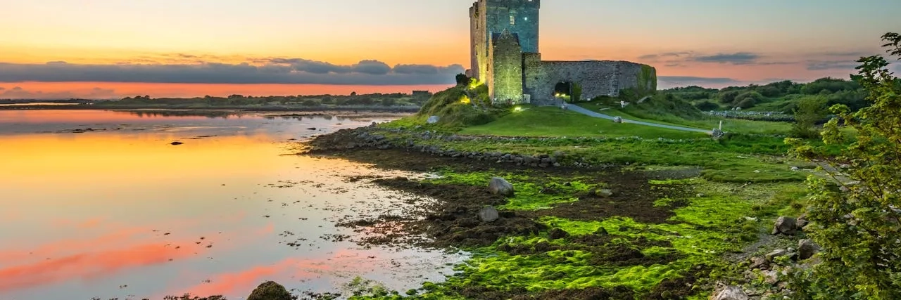 Lakeside castle in Ireland