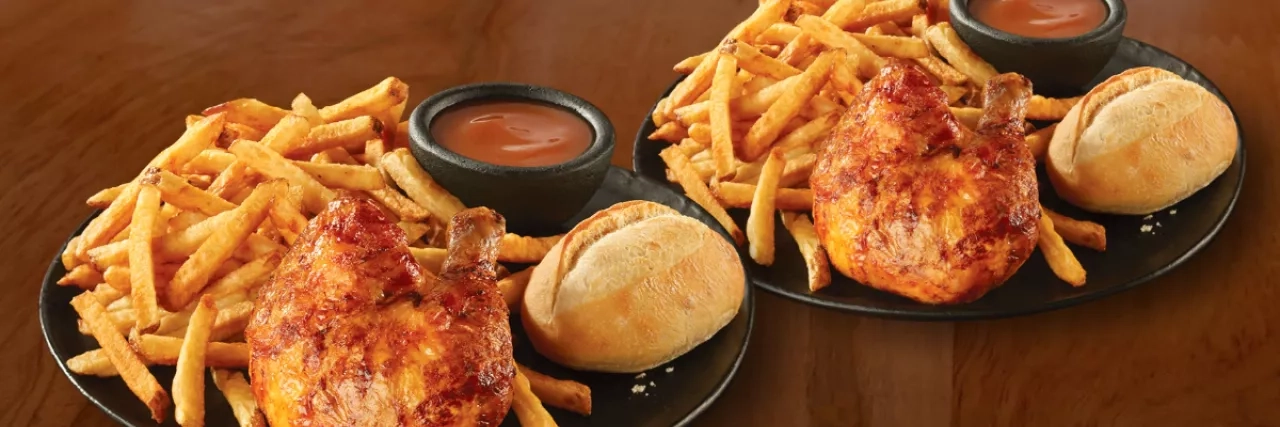 2 Swiss Chalet quarter chicken dinner meals