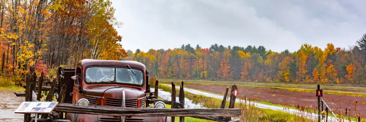 Old truck on Muskoka Farm and Winery in Muskoka, Ontario