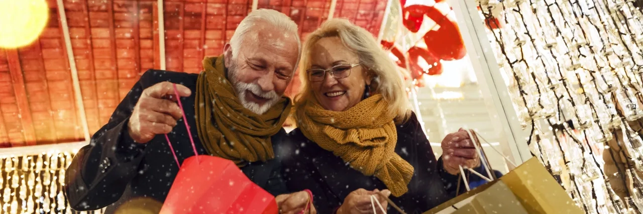 Older Couple Holiday Shopping
