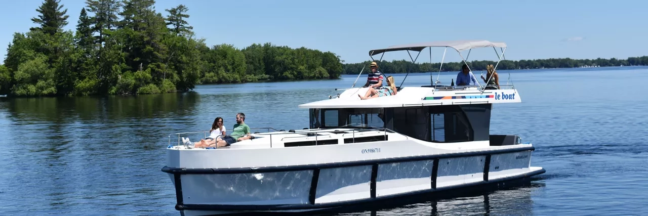 Le Boat sailing with family onboard 
