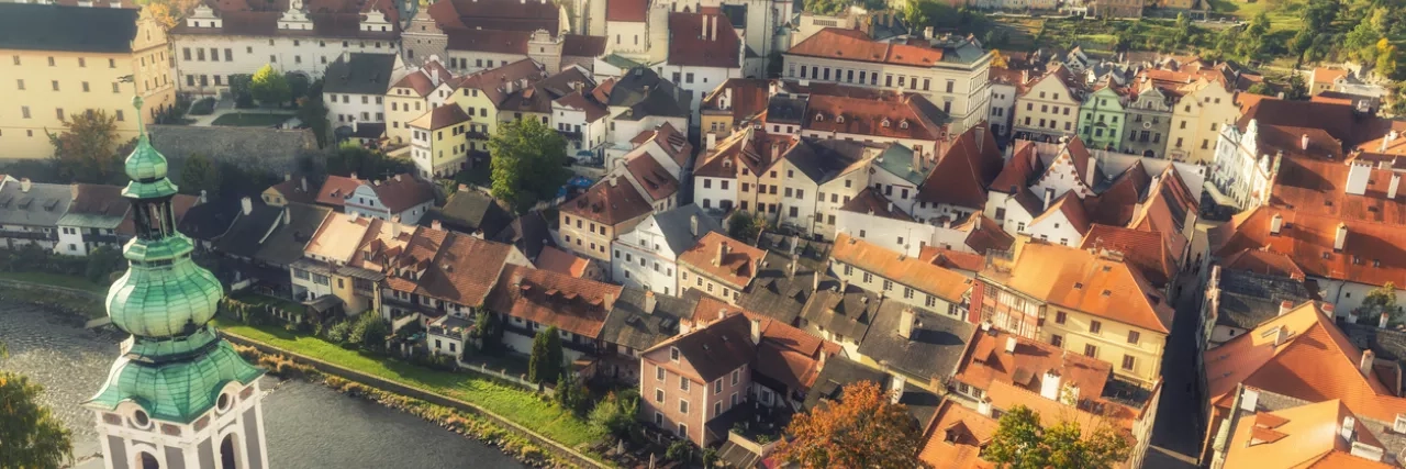 Cesky Krumlov at sunrise, Czech Republic 