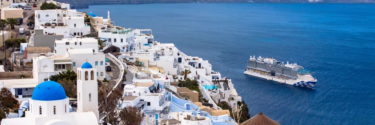 Princess Cruise ship in Santorini