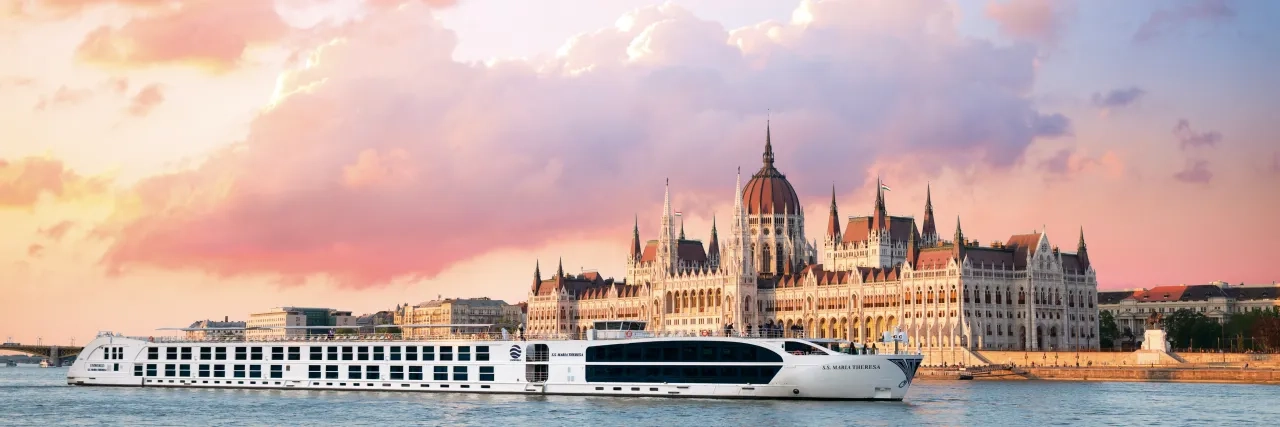Uniworld Boutique River Cruises sailing through Budapest, Hungary