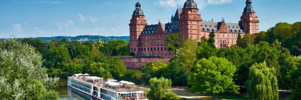 The Viking Longship Lif on the River Main near the Schloss