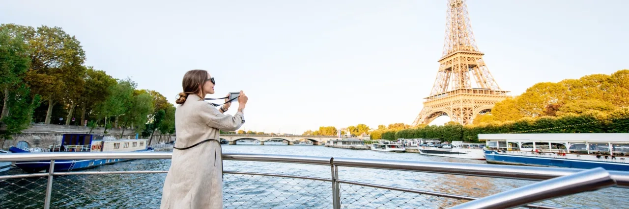 Woman on boat in Paris