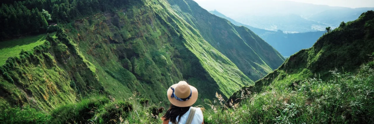 woman traveler in azores
