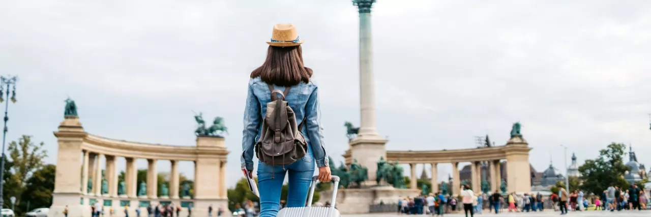 Tourist woman visiting Budapest