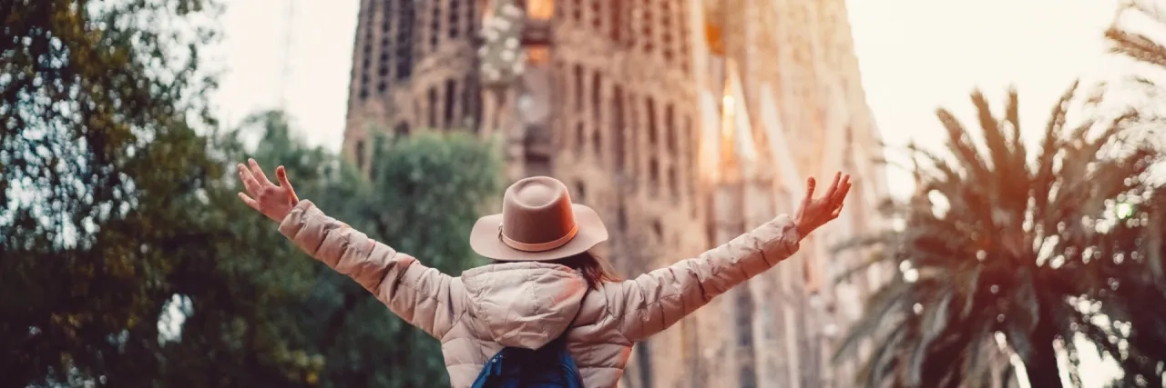 Tourist enjoying Barcelona