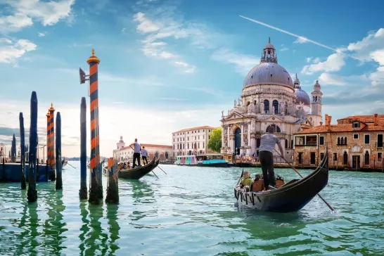 man canoeing in an European country