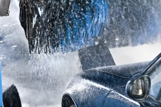 Car going through a car wash