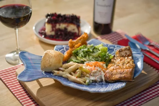 A fresh Alaskan salmon bake onboard Holland America Line