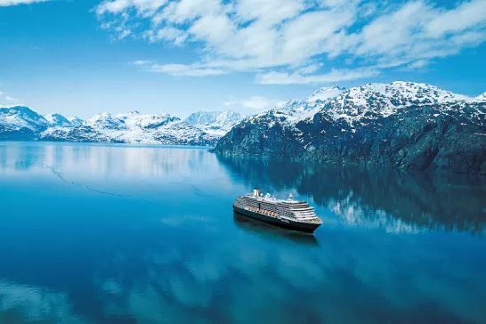 Holland America Line cruise ship in Glacier Bay, Alaska