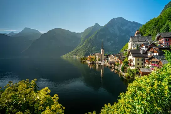 Hallstatt, Austria with lake in Europe