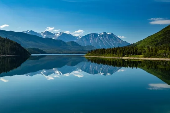 Landscape between Carcross and Skagway in Alaska and Canada