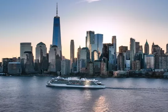 Octantis Ship in front of New York Skyscrapers