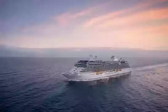 Regent Seven Seas Cruises Ship Aerial Sunset