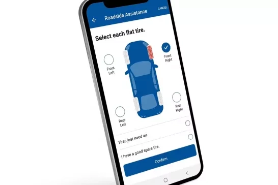 Requesting roadside assistance in the CAA Mobile App