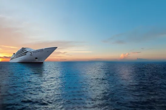 Seabourn Cruises' Sojourn ship at sunset (Flipped)