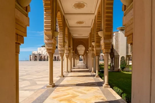 The square of Hassan II Mosque, Casablanca, Morocco