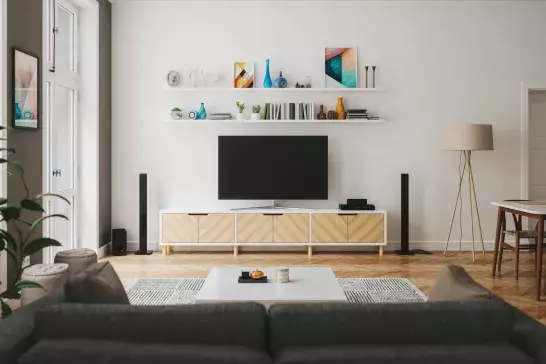 television set in living room