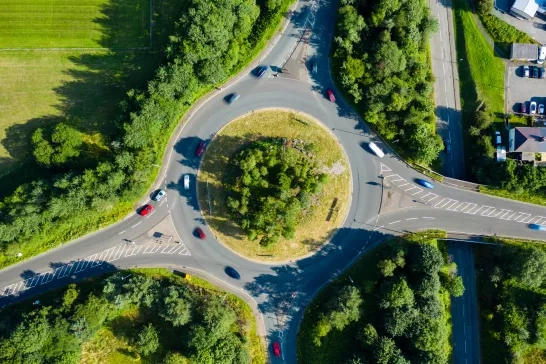 roundabout aerial view