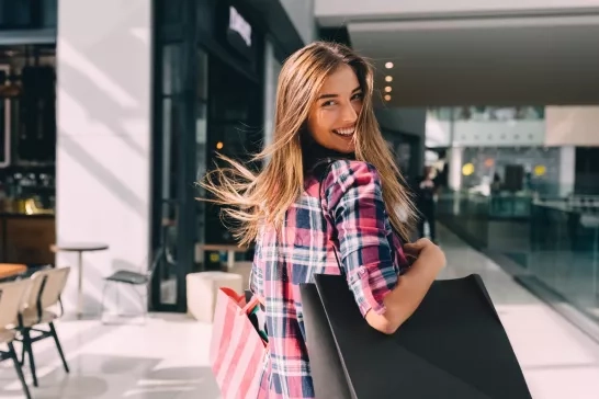 Woman shopping at the mall