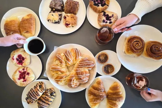 A table with an assortment of fresh backed goods