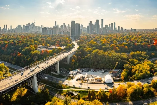 Don Valley Park and Lower Don River Trail, Toronto, Canada.