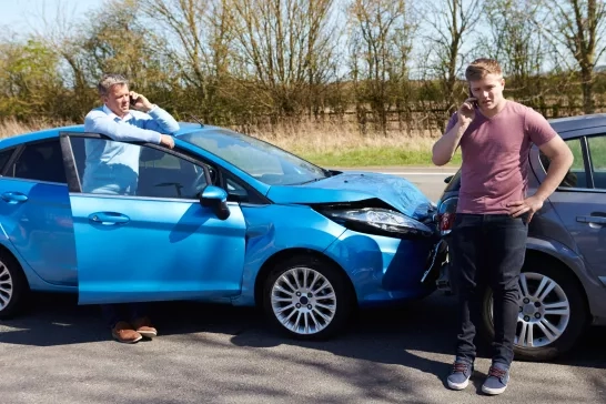 rivers Making Phone Call After Traffic Accident