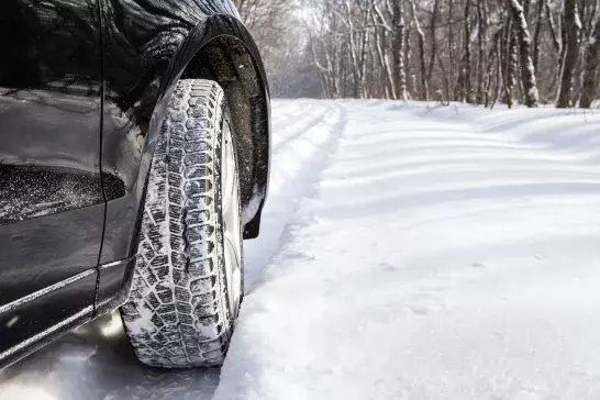 close up of winter tires