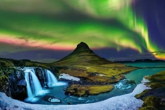 Northern Light, Aurora borealis at Kirkjufell in Iceland