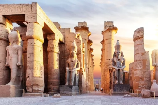 Luxor temple in Egypt at sunset