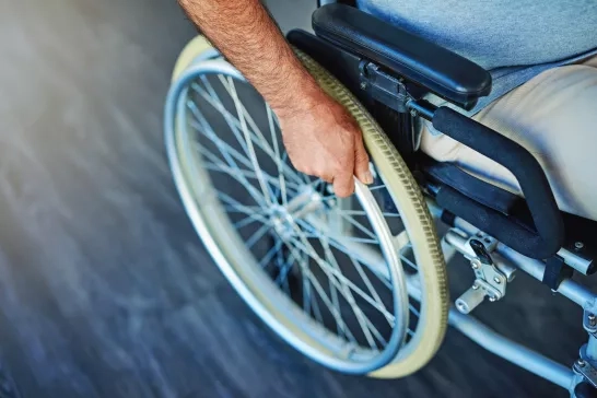 man sitting in a wheelchair