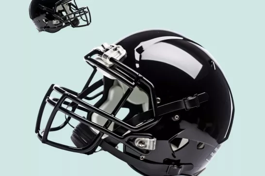 Floating football helmets