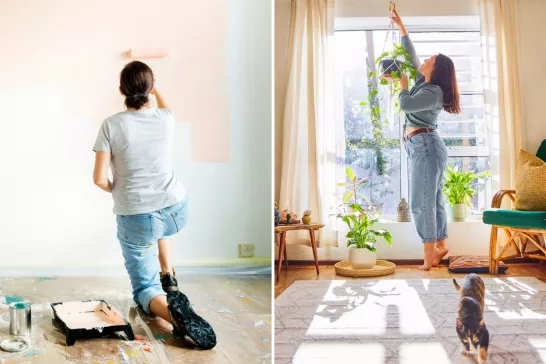 people decorating home