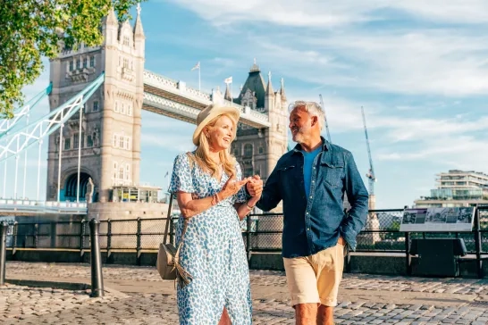 Happy senior couple spending time together in London