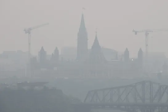 Parliament of Canada envelope with smoke