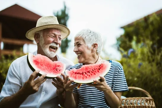 Cheerful couple enjoying little moments