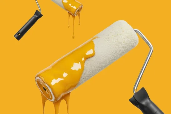 Yellow paint rollers