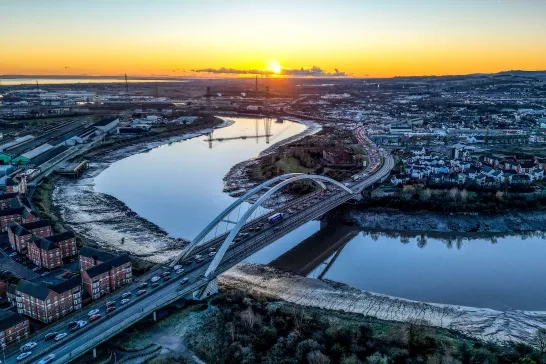 Newport, Wales at SUnset
