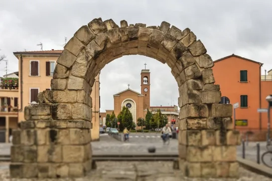 Rimini's historic old town in Italy