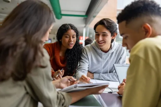 group of students studying together